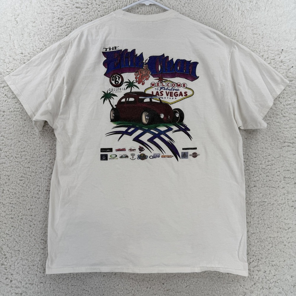 Vintage Las Vegas Car Graphic Tee T-Shirt Shirt Mens XL White Port & Company